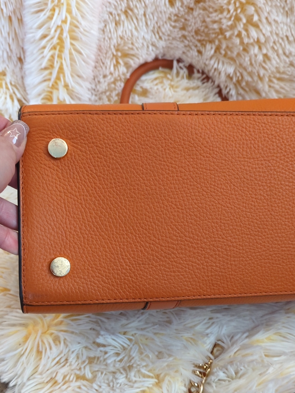 ❣️👜Michael Kors Nouveau Hamilton Leather Satchel in Burnt Orange👜❣️ - Picture 9 of 10